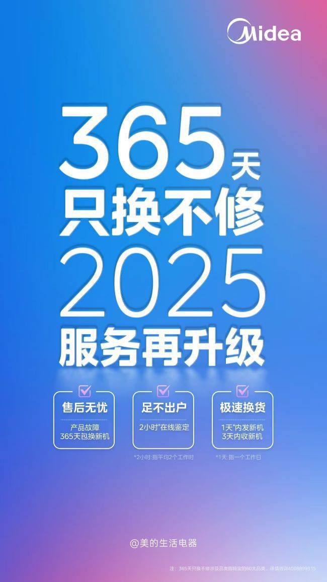 5天只换不修售后新标准引领家电行业新风尚！long8唯一中国网站美的生活电器：3